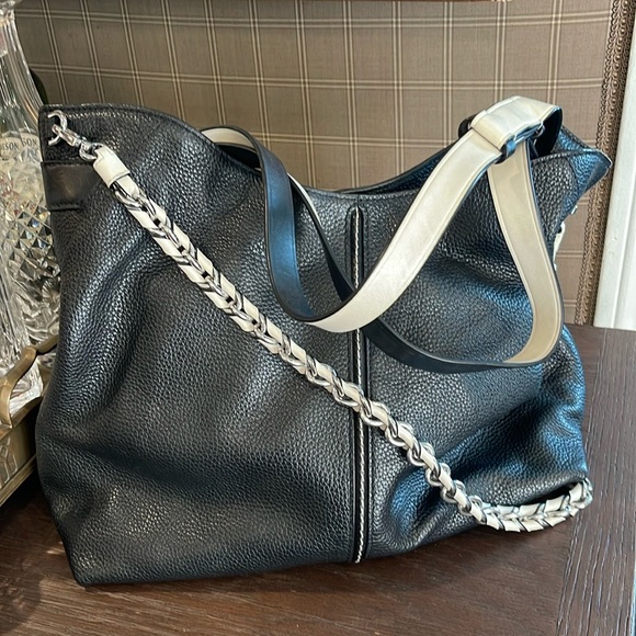 Michael Kors, black, leather, slouchy, convertible, tote, medium